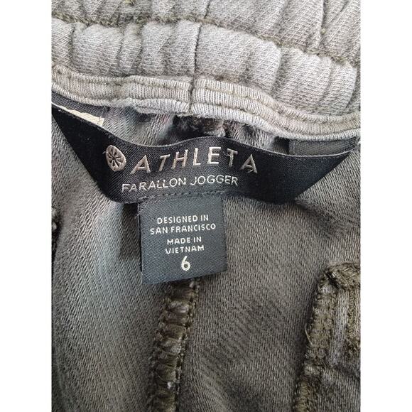 Athleta Farallon Jogger Pants Womens SZ 6 Pull On Drawstring Green Gray - Picture 5 of 8